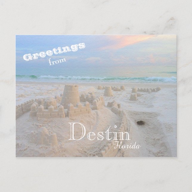 Postal Colorido Destin Florida Sand Castle (Anverso)