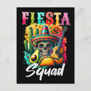 Postal Colorido diseño del escuadrón de Cinco de Mayo Fie