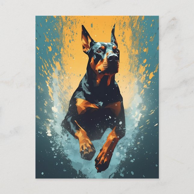 Postal Colorido Doberman (Anverso)
