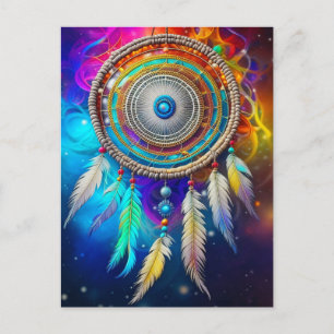 Postal Colorido Dreamcatcher místico