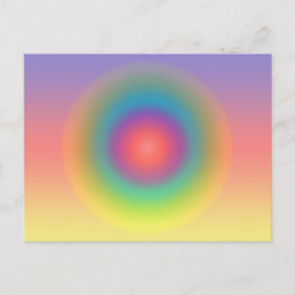 Postal Colorido espacio de círculo concéntrico arcoiris