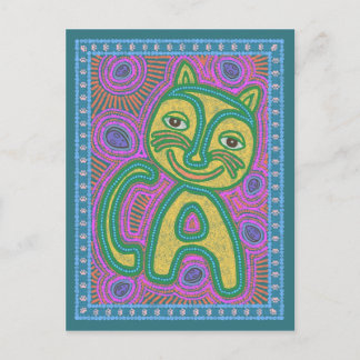 Postal Colorido Gato Dreamland