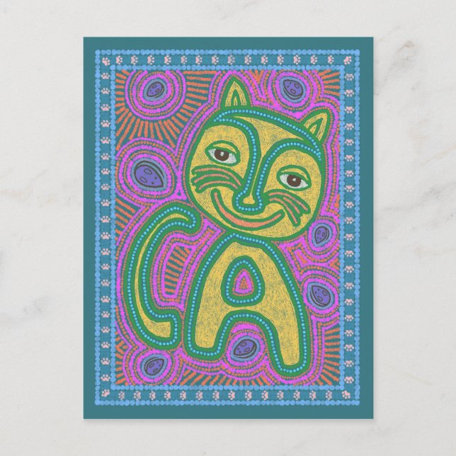 Postal Colorido Gato Dreamland (Anverso)