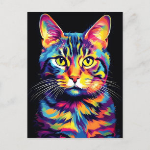 Postal Colorido gato estadounidense Shorthair