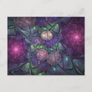 Postal Colorido Glittering Moderno Resumen Arte Fractal