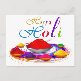 Postal Colorido Happy Holi Powders Paint Swirl