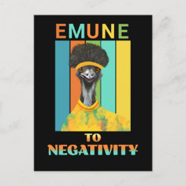 Postal Colorido Happy Vibes Emu Bird Pun