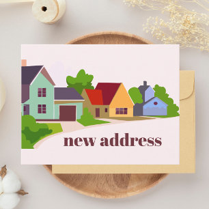 Postal Colorido Hogar Moderno Nuevo Cambio de Dirección