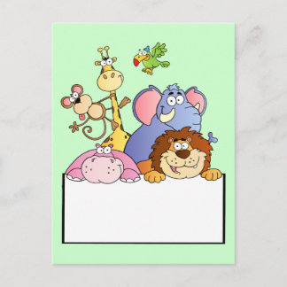 Postal colorido JUNGLE ANIMALS personalizado de tablero d