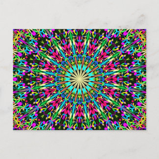 Postal Colorido Kaleidoscope Floral Mandala