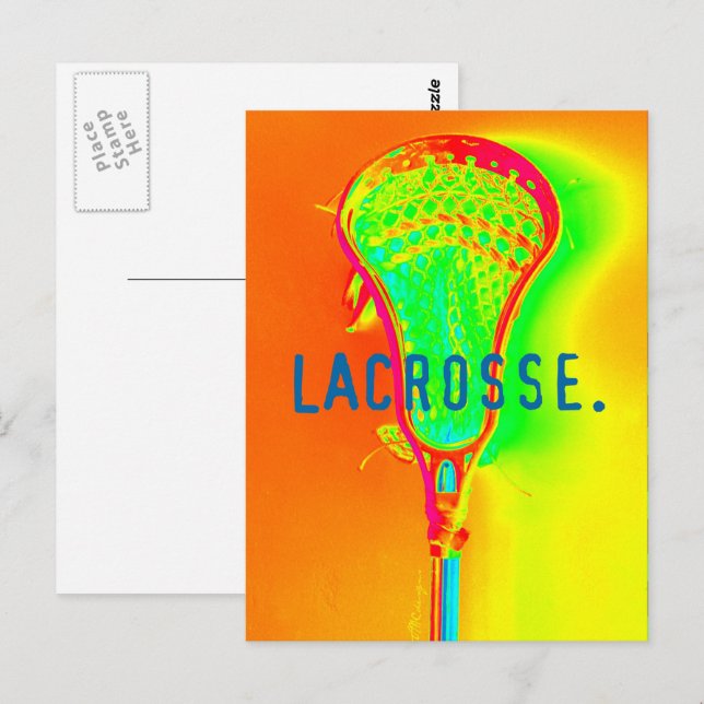 Postal Colorido Lacrosse Stick Photo Art (Anverso / Reverso)