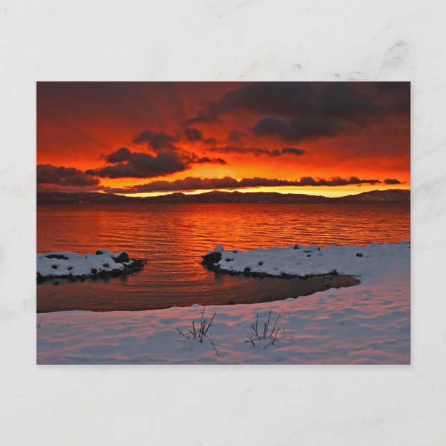 Postal Colorido Lago Tahoe Sunrise... (Anverso)
