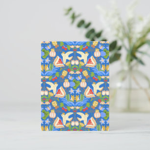 Postal colorido lindo frutado floral