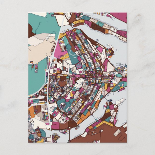 Postal Colorido mapa de Brasilia (Anverso)