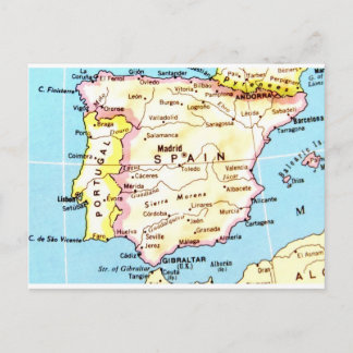Postal Colorido mapa del diseño de España