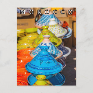 Postal Colorido Marruecos Marrakesh Tajin Pottery