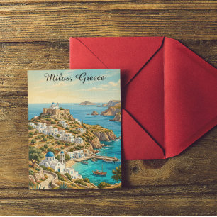 Postal Colorido Milos Grecia Mar Egeo Viajes