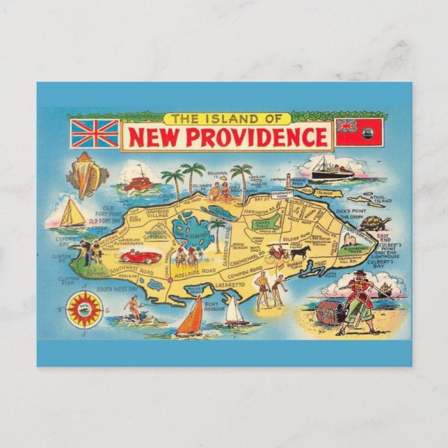 Postal Colorido Nassau Bahamas  (Anverso)