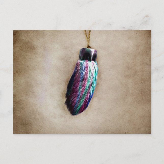 Postal Colorido pie de conejo afortunado (Anverso)