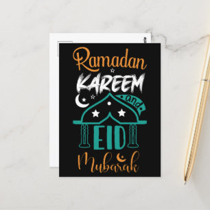 Postal Colorido Ramadán Kareem Eid Mubarak