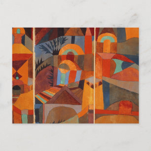 Postal Colorido Resumen Cubismo Klee Temple Gardens