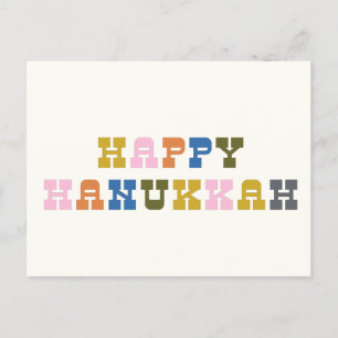 Postal Colorido Retro Occidental Simple Fiesta de Hanukka