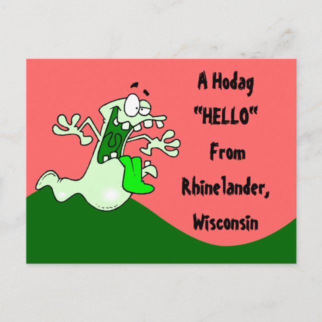 Postal Colorido Rhinelander WI Hodag Hola POSTCARD (Anverso)