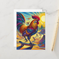 Colorido Rostro Surreal de Skateboarding