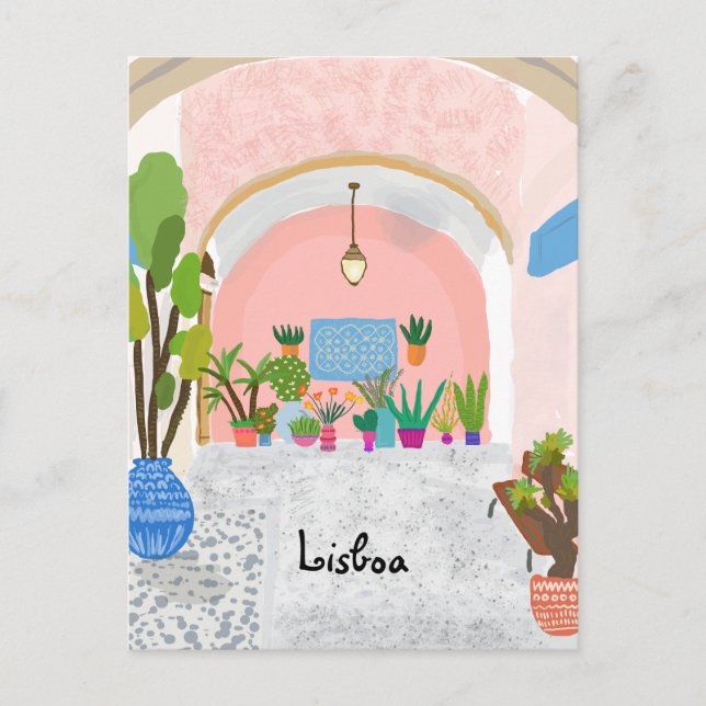 Postal Colorido viaje de Lisboa (Anverso)