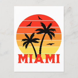 Postal Colorido Viejo Miami Sunset
