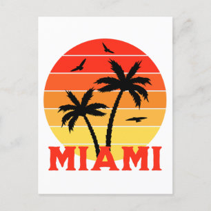 Postal Colorido Viejo Miami Sunset