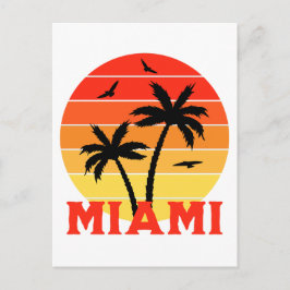 Postal Colorido Viejo Miami Sunset