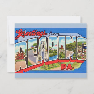 Postal Colorido Vintage de Reading PA