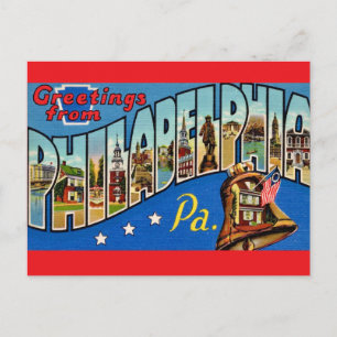 Postal Colorido Vintage Filadelfia