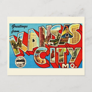 Postal Colorido Vintage Kansas City 