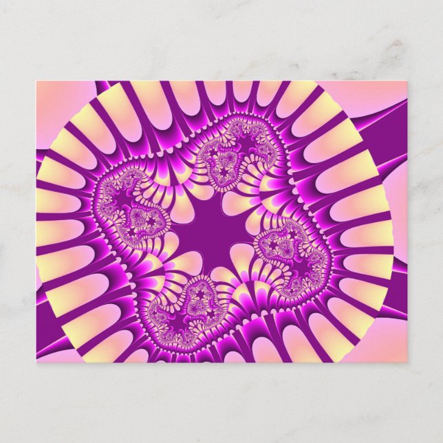 Postal Colorido y violeta fractal (Anverso)