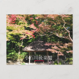 Postal Coloridos arboles de arce y casa de descanso