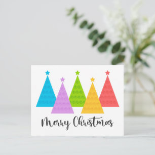 Postal Coloridos árboles de Navidad
