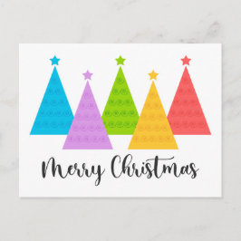 Postal Coloridos árboles de Navidad