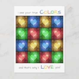 Postal Coloridos corazones rústicos El día de San Valentí