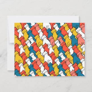 Postal Coloridos gatos curiosos