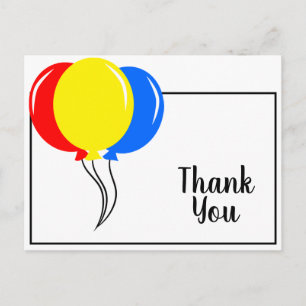 Postal Coloridos globos Gracias