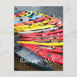 Postal Coloridos Kayaks en Rockport, MAMÁES