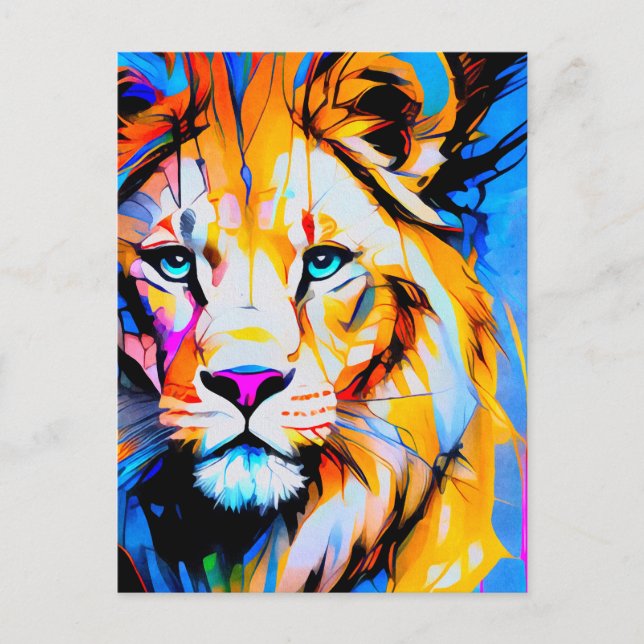 Postal Coloridos ojos perforantes azul amarillo blanco de (Anverso)