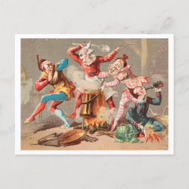 Postal Coloridos payasos vintage que se remontan a los añ