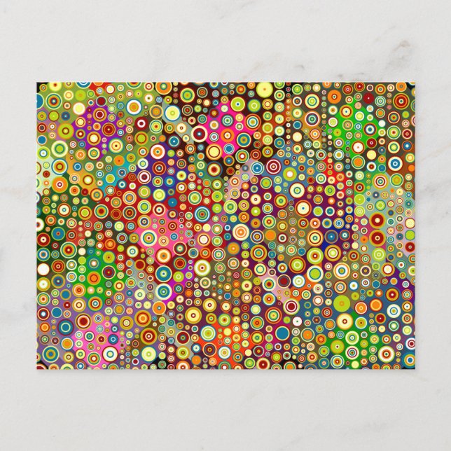 Postal Coloridos puntos retro + tu idea (Anverso)