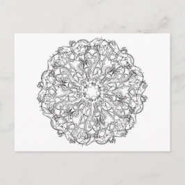 Postal Colorización de adultos DIY en diseño mandala de a