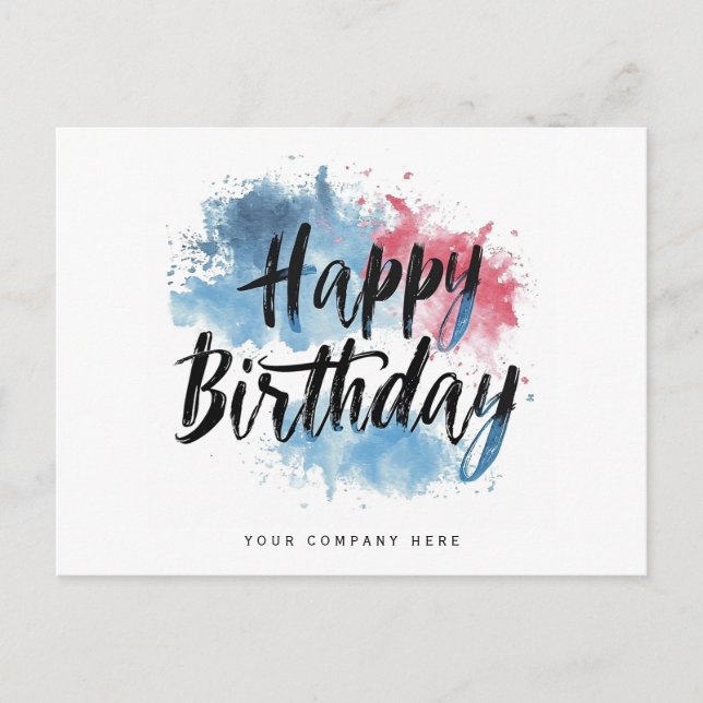 Postal Colorous Splash Happy Birday Business (Anverso)