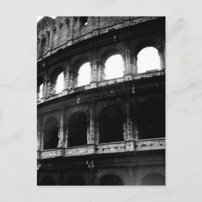 Postal Colosseo blanco negro Imperio romano (Anverso)