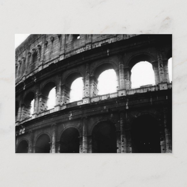 Postal Colosseo blanco negro Imperio romano (Anverso)